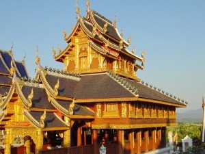 Thai Temple in the light of the setting sun